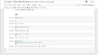 Python class 7: Data Structures - List | append indexing slicing sort reverse pop remove mutable