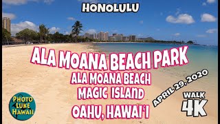 Ala Moana Beach Park Ala Moana Beach Magic Island Walk Oahu Hawaii April 29, 2020