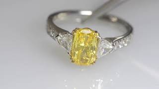 1ct ファンシービビッドイエローダイヤモンドリング  FVY:1.00ct D:0.72 GIA