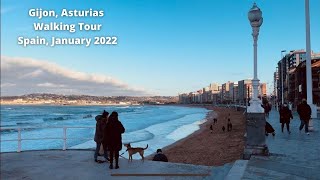 Gijón, Asturias, Spain 🇪🇸, walking tour 2022, 4k-HDR