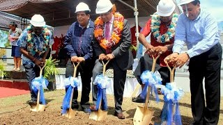 Fijian Minister Hon. Aiyaz Sayed-Khaiyum officiates the P. Megjhi Hotel Ground-breaking Ceremony.