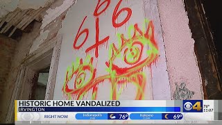 Irvington historic landmark home renovation gets hit by dark, eerie vandalism