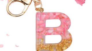 The easiest Way to Make Cute resin Key chain alphabet B Step by step/Satisfying Resin charms #viral