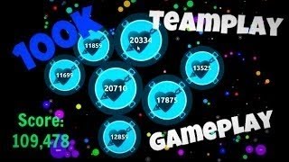 Agar.io - 100k Teamplay Gameplay [Score: 109,478]