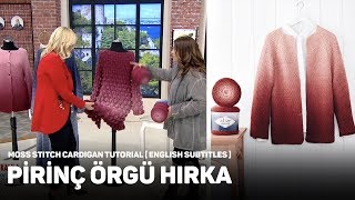 Alize Superlana Midi Ombre Batik ile Pirinç Örgü Hırka - Moss Stitch Cardigan Tutorial