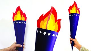 Olympic Torch | Olympic Flame | Paper Olympic Torch | How to Make Olympic Torch | Olympic Flame DIY