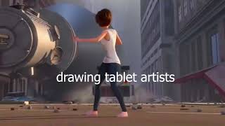 Megamind meme (snotty boy glow up) drawing tablet artists vs mouse artists