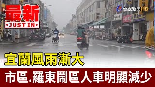 宜蘭風雨漸大 市區.羅東鬧區人車明顯減少【最新快訊】