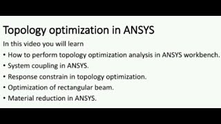 Ansys Topology Optimization of Rectangular Beam