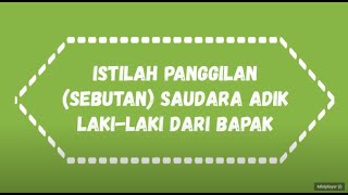 Istilah panggilan (sebutan) saudara adik laki-laki dari Bapak dalam budaya Batak Toba