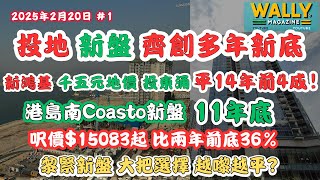 投地、新盤創拾多年新低！將來有平樓賣！新地$1500呎價奪東涌地皮，平過14年前4成！新Coasto劈價開售，創11年新低！較2年前平36%！