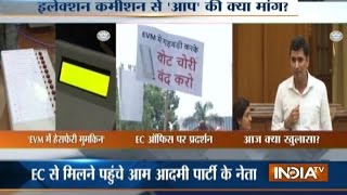 AAP workers take EVM protest to Election Commission