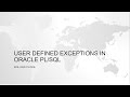 User defined Exception in Oracle PL/SQL