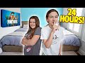 24 Hours OVERNIGHT In MY BROTHERS ROOM!! | JKREW