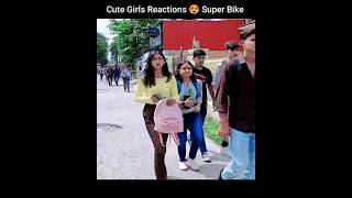 Cute Girls reactions😍 superbikes #shorts! !#shortvideo