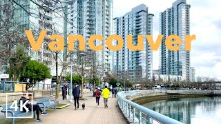 [4K] Downtown Vancouver Seawall Walk | BC Canada (Binaural City Sounds)