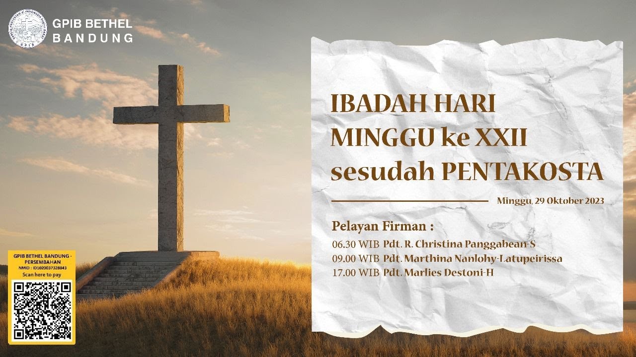 IBADAH HARI MINGGU GPIB BETHEL BANDUNG || 29 OKTOBER 2023 - YouTube