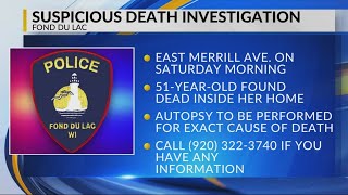 Fond du Lac Police find woman dead in her home, ‘suspicious death’ investigation underway