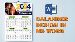 Calendar design in ms word || how to make calendar in ms word