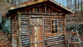 Restoring of an abandoned house in nature.bushcraft house.survival shelter