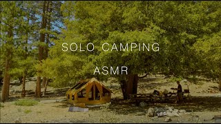 ASMR Solo Camping with an Inflatable tent and a Stove Jack in California.