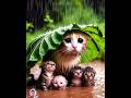 The cat is hiding in the rain ☔☔#shorts #catshorts #youtubeshorts #foryou