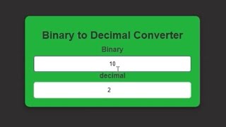 decimal to binary by using html css and javascript | web development #coding #codewithdeveloper