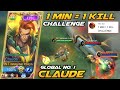 1 MIN = 1 KILL CHALLENGE! SUPER AGGRESSIVE CLAUDE GAMEPLAY | iMAGINE Plays | MLBB