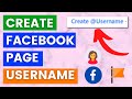 How To Create Facebook Page Username? [in 2024]