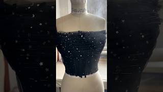 Making a corset star tulle tiered black dress with slit #dress #fashion #corset #sewing #wedding