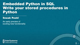 Embedding Python in SQL: Write Your Stored Procedures in Python