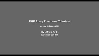 PHP Array Functions -09 (array_intersect())