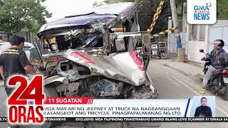 Mga may-ari ng jeepney at truck na nagbanggaan kasangkot ang tricycle, pinagpapaliwanag... | 24 Oras