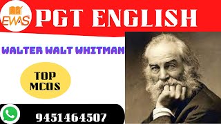 WALT WHITMAN TOP MCQS || Walt Whitman Objective || #pgt_english  @EnglishWithArvindSingh