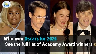 Oscars 2024 | All of the night's biggest winners | Oscars for 2024