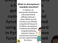 what is Anonymous  Lambda function in python
