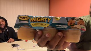 Mott's Mighty No Sugar Added Applesauce Pineapple Banana Taste Test Review