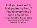 Wind beneath my wings with lyrics