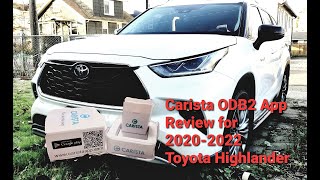 Carista OBD2 Scan & Customize Tool Review for 2020-2024 Toyota Highlander