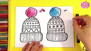 How to draw a Winter Hat / coloring