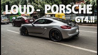 LOUDEST Porsche Cayman GT4 in India with sharkwerks exhausts | People's Reaction and Fly-By's |