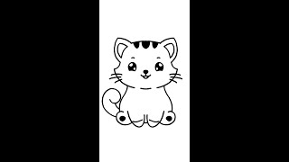 How to draw a kitten | Easy Drawing #shorts