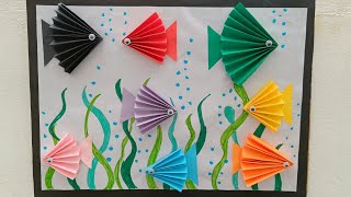 Quick and Easy Paper Aquarium Craft | How to make Paper Fish Aquarium |Simple DIY|Craft Queen Reena|
