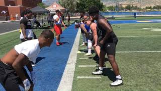 2022 4-star OT Josh Conerly competing stars the Giant Skillz showcase in Orem, Utah