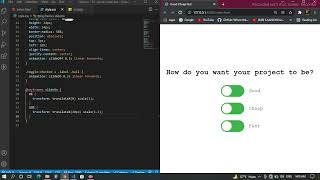 Creating switch options with html CSS and JavaScript | step by step code
