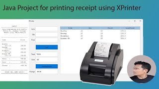 Java swing for printing receipt using XPrinter.