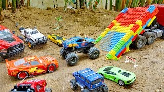 자동차 장난감 블럭놀이 다리만들기 포크레인 트럭놀이 Car Toy Play Build Bridge