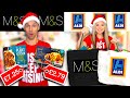 CHEAP vs EXPENSIVE Christmas food shopping M&S vs ALDI *grocery haul