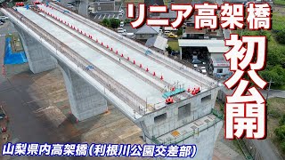 リニア中央新幹線　山梨県内高架橋（利根川公園交差部）