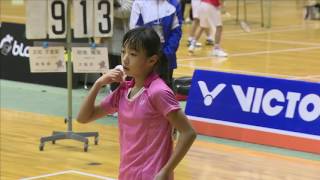 明地 陽菜（大阪）vs 志知 夕里菜（岐阜）6年 準決勝 全国小学生バド2016